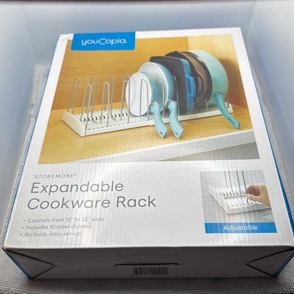 Brand New YouCopia - YouCopia StoreMore Expandable Cookware Rack White - Picture 2 of 3
